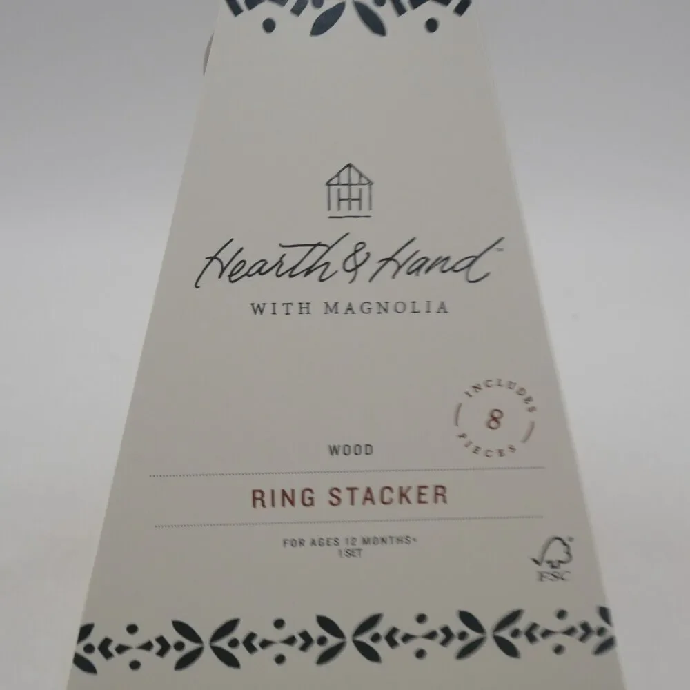 NEW Hearth & Hand With Magnolia Wood Ring Stacker Baby Learning Stacking Toy